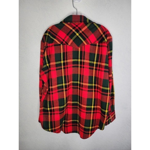 KP Vintage Plaid Flannel Lightweight Western Pearl Snap Acrylic Men's Size … - Picture 4 of 12